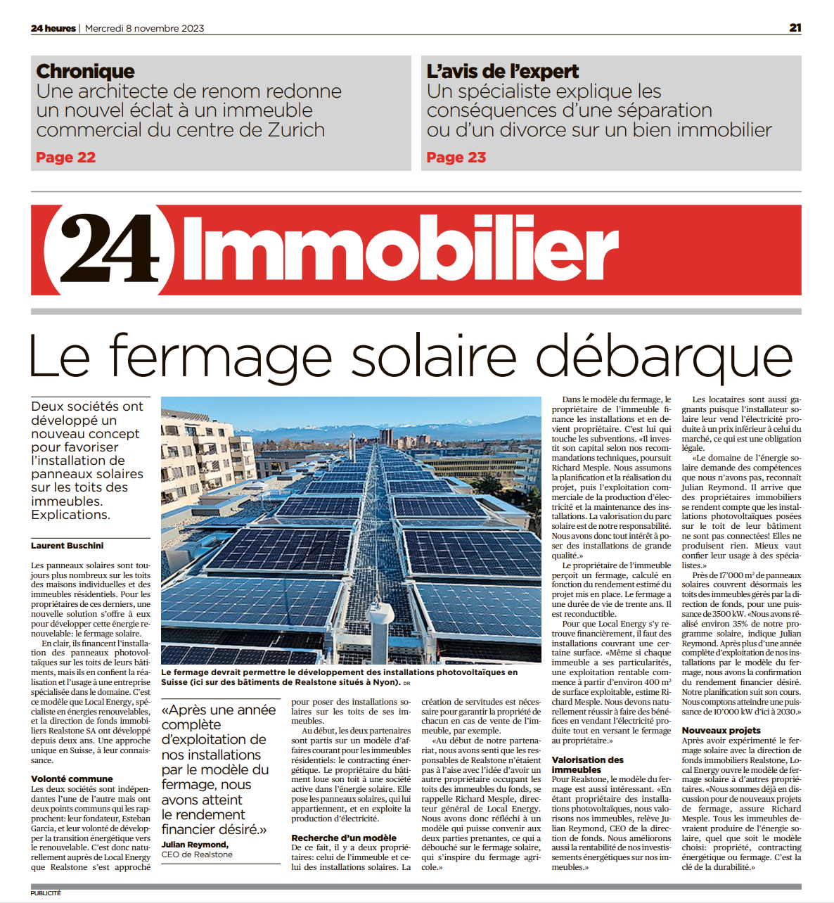 Le fermage solaire débarque